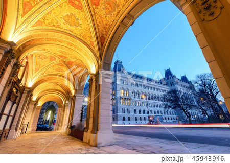 View on the Vienna town hall under the arch View on the Vienna town hall under the arch 45943946
