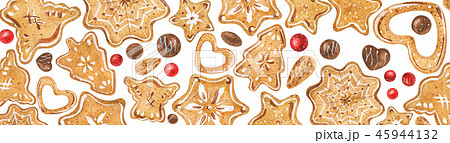 Christmas web banner with chocolates and cookies 45944132
