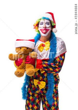 Young funny clown comedian isolated on white Young funny clown comedian isolated on white 45944664
