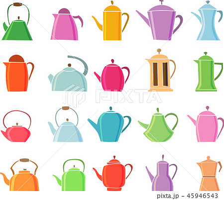 Set of teapot icon. Tea symbol. 45946543