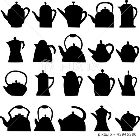 Set Of Teapot Icon Tea Symbol のイラスト素材