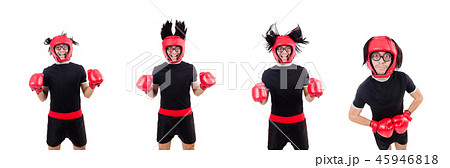 Funny boxer isolated on the white 45946818