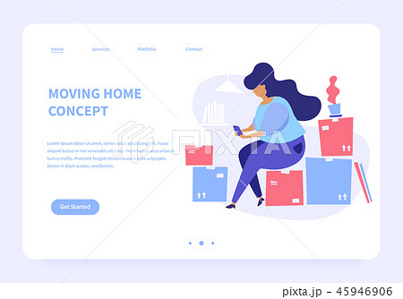 Moving Home Landing Page Concept Moving Home Landing Page Concept 45946906