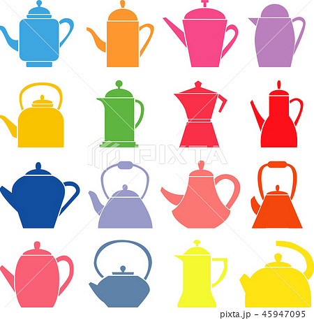 Set of teapot icon. Tea symbol. 45947095
