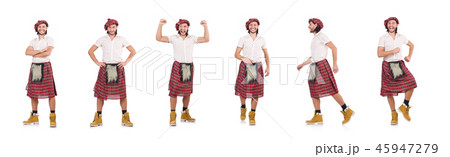 Happy Scotsman isolated on white 45947279