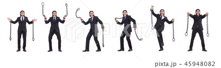 Man with chain isolated on the white Man with chain isolated on the white 45948082