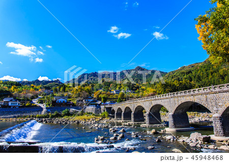 耶馬渓橋の秋景色　【大分県中津市本耶馬渓】 45948468
