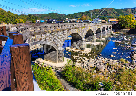 耶馬渓橋の秋景色　【大分県中津市本耶馬渓】 45948481