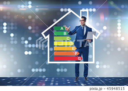 Businessman in energy efficiency concept 45948515