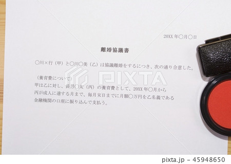 離婚協議書（養育費について） 45948650