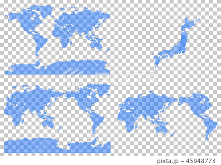 ベクター　CG　イラスト　デザイン　地図　地球　世界　日本　国際　社会　ドット 45948773