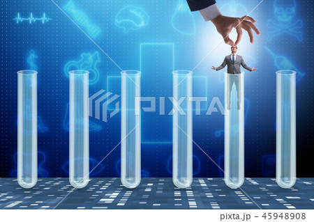 Artificial intelligence concept with businessman out of tube 45948908