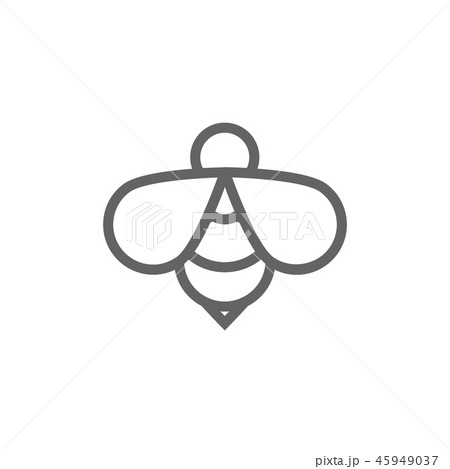 Simple honey bee line icon. Symbol and sign illustration design. Isolated on white background 45949037