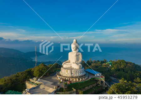 aerial photography Phuket big Buddha in sunrise 45953279