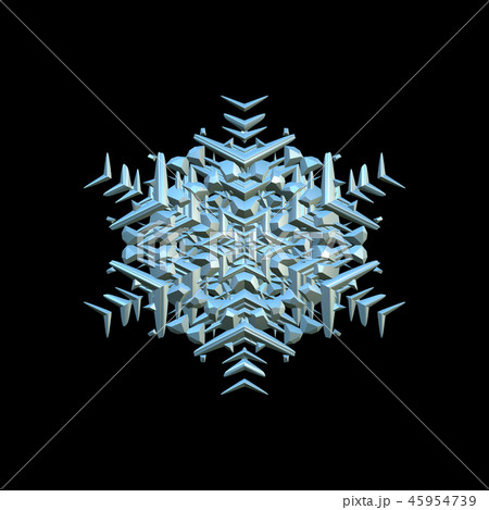 snowflake 3d illustration isolated on the black background snowflake 3d illustration isolated on the black background 45954739