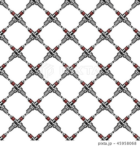 Spark plugs Pattern. Garage Seamless symbols. Stock mechanic wallpaper illustration isolated on Spark plugs Pattern. Garage Seamless symbols. Stock mechanic wallpaper illustration isolated on 45958068