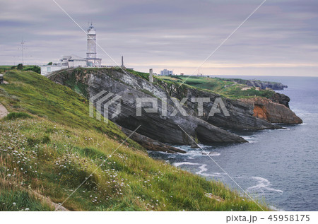 Faro Cabo Mayor lighthouse in Santander city Faro Cabo Mayor lighthouse in Santander city 45958175