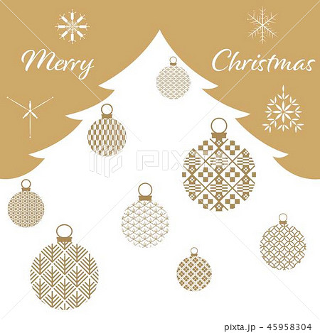 Christmas tree and snowflakes card template vector 45958304