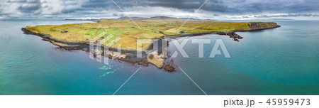 Aerial of the coastline of north west Skye by Kilmuir - Scotland Aerial of the coastline of north west Skye by Kilmuir - Scotland 45959473