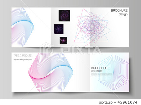 Vector layout of two square format covers design templates for trifold square brochure, flyer Vector layout of two square format covers design templates for trifold square brochure, flyer 45961074