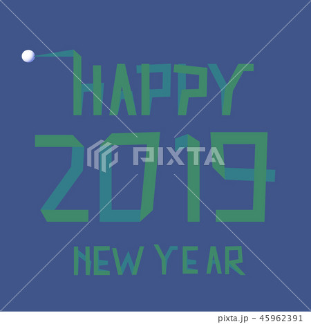 Green ribbon text 2019 on blue background Green ribbon text 2019 on blue background 45962391