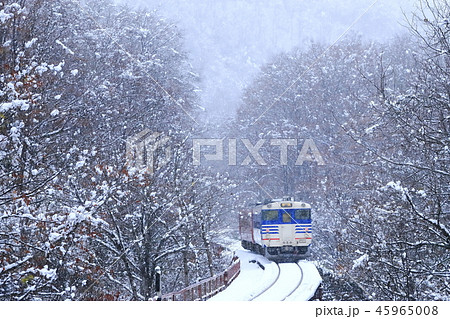 雪景色の只見線 45965008