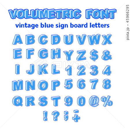 Isometric or Volumetric Vintage Alphabet Font Vector Illustration. 45966295