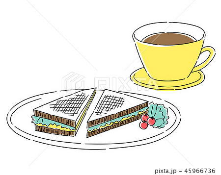 コーヒーとホットサンド 45966736