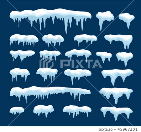 vector collection of icicles and snow vector collection of icicles and snow 45967201