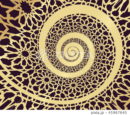 Islamic pattern, swirled in 3d spiral shape 45967640