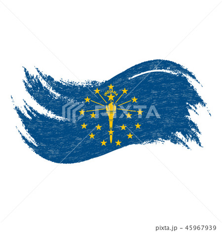 National Flag Of Indiana, Designed Using Brush Strokes Isolated On A White Background. Vector 45967939
