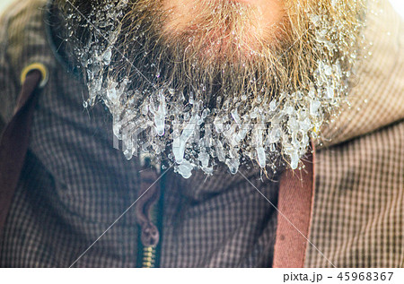 Frozen droplets on a beard Frozen droplets on a beard 45968367