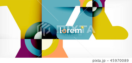 Geometric colorful shapes composition abstract background. Minimal dynamic design 45970089