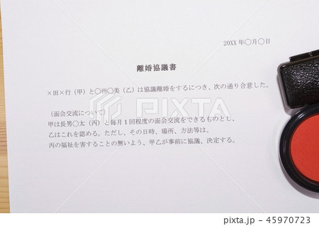 離婚協議書（面会交流） 45970723