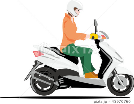 125ccスクーターのイラスト素材 45970760 Pixta