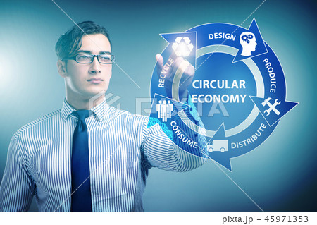 Concept of circular economy with businessman 45971353
