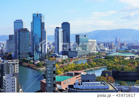 天満橋から大阪ビジネスパーク方面を望む 天満橋から大阪ビジネスパーク方面を望む 45971617