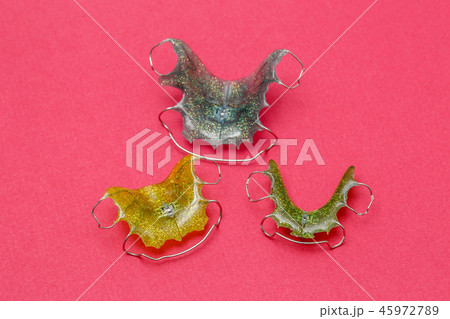 Colorful dental braces or retainers for teeth 45972789
