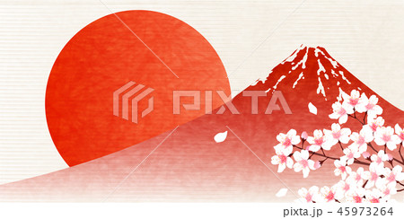 富士山 和紙 年賀状 背景 のイラスト素材