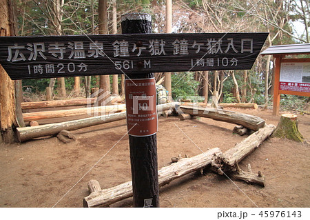 神奈川県厚木市の鐘ヶ嶽(かねがたけ)の山頂標識 45976143