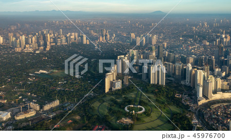 フィリピン・マニラ 都市風景　空撮 45976700
