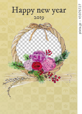 2019年賀状　しめ縄 45976727