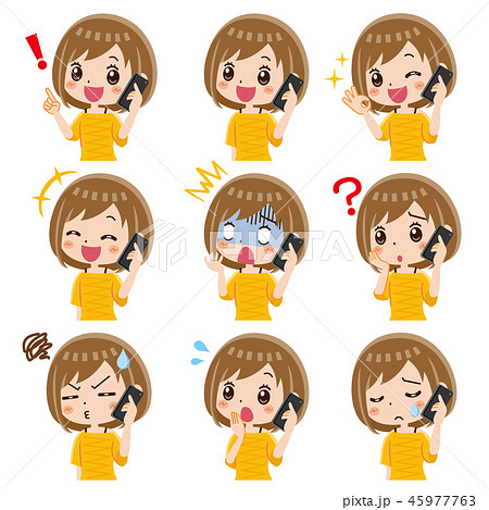 電話 女性 セット 電話 女性 セット 45977763