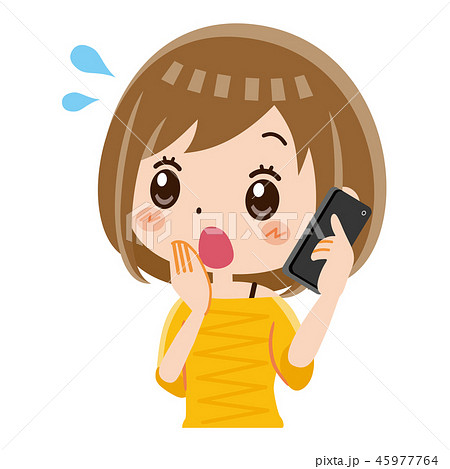 電話 女性 驚く 電話 女性 驚く 45977764
