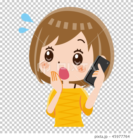電話 女性 驚く 電話 女性 驚く 45977764