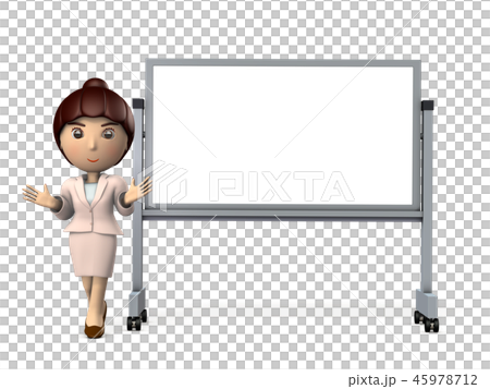 Young woman commenting next to a whiteboard 45978712