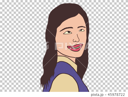 口が大きい女のイラスト素材