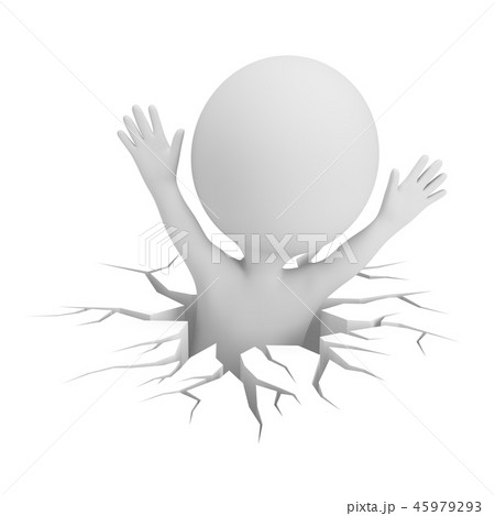 3d small people - fell into a crack 3d small people - fell into a crack 45979293
