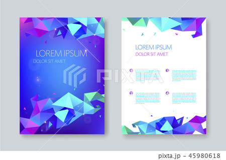 Vector geometric abstract brochure design, facet triangle style. flyer, poster template. 45980618
