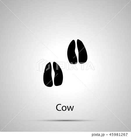 Cow Paws Steps Imprints Simple Black Silhouetteのイラスト素材 45981267 Pixta